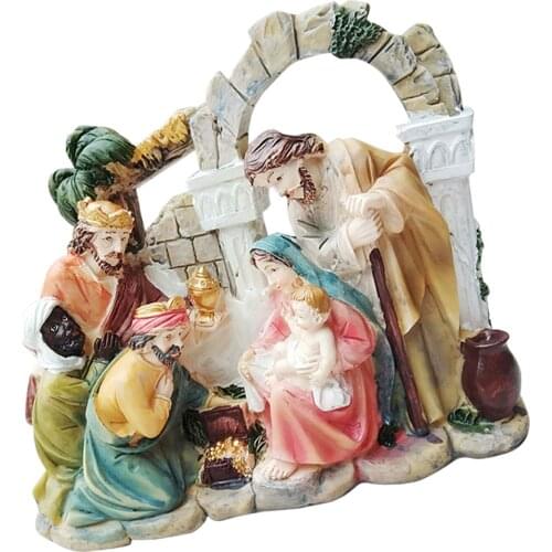 Simulation Nativity Ornament Delightful Amazing Resin Jesus Model Christmas Home Office Decoration Children Adults Gifts