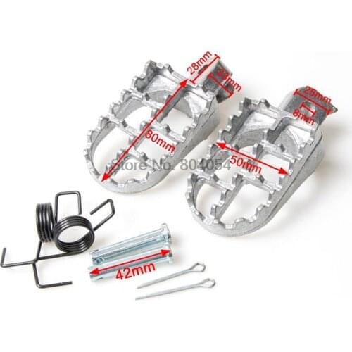 NICECNC 50x80MM Foot Pegs Rests Footrests Footpegs Springs Bolts Pins For Yamaha PW50 PW80 TW200 PW 50 80 TW 20 OFF-Road Bikes