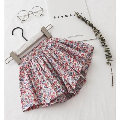 Summer wide leg pants baby floral Skirts childrens clothing girls shorts P171