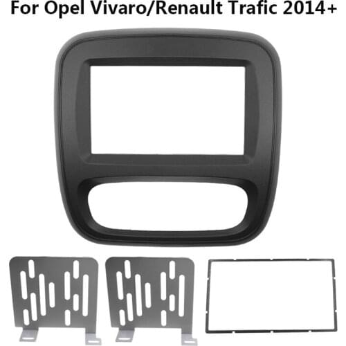 Best Car Radio Fascia Plastic Panel For Opel Vivaro Renault Trafic 2014-2019 Auto Stereo Dashboard Replacement Frame Kit
