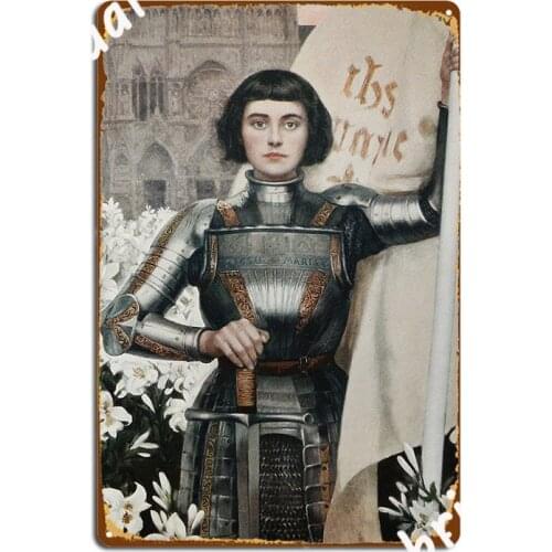 A 1903 Engraving Of Joan Of Arc Poster Metal Plaque Bar Cave Poster Wall Cave Decoration Tin Sign Poster
