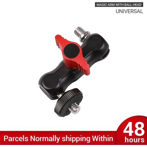 Multi-function Magic Arm with Double Ballhead Mount Adapter for DSLR Camera Cage LCD Monitor DV Super Crab Clamp