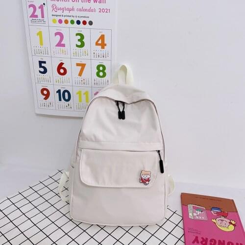 Fashion Women Preppy Style Solid Color Backpack Students School Large Capacity Knapsacks New School Bag For Teenager Girls