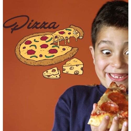 Pizza Sticker Double-sided Restaurant Decal Poster Vinyl Art Wall Decals Decor Mural Pizza Sticker Wall Decal Pizza Glass Decal