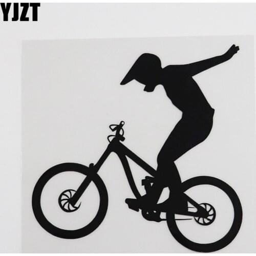 YJZT 12.1CMX12CM Bicycle Bike Extreme Sports Freestyle Decal Vinyl Car Sticker Black/Silver 8A-0323