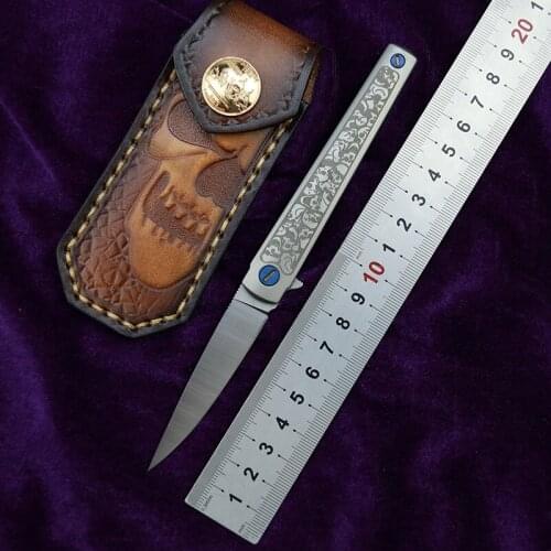 NEW MS3 folding knife m390 blade Titanium handle utility Outdoor camping hunting pocket kitchen fruit EDC tool