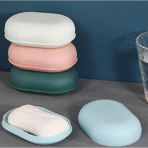 Travel Soap Holder with Cover Shower Soap Box Tray Soap Dish Storage Container Plate Bathroom Storage Box
