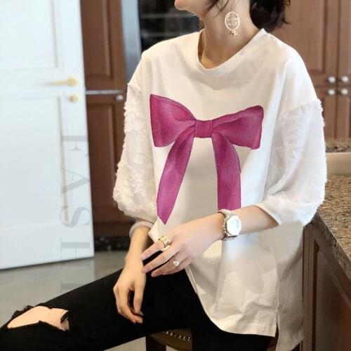 Bubble Short Sleeve Lace Cute T-Shirt Women Design Sense Relaxed Casual Summer New European Station Oversized Tops Plus Size