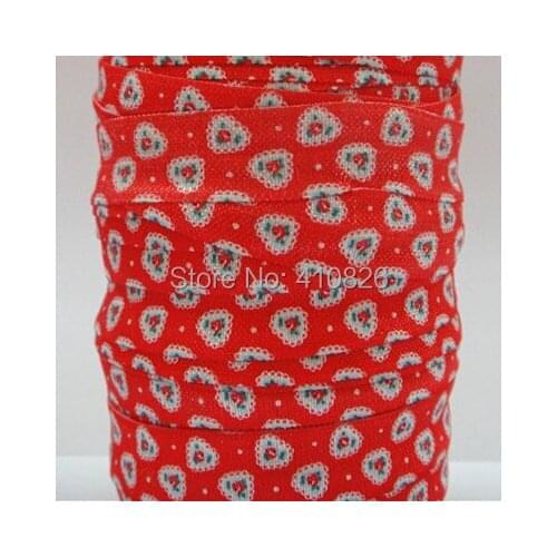 Q&N ribbon wholesale/OEM 16mm 5/8inch 140709004 folded over elastic Webbing Little Printed FOE 50yds/roll free shipping