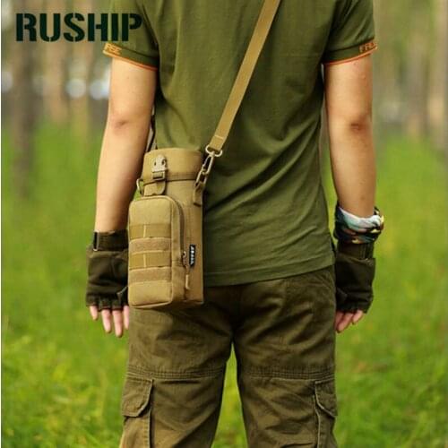 RUSHIP Tactics Military Molle Water Bottle Pouch Hydration Bag Carrier Insulated Heat Cold Water Kettle Messenger Shoulder Bag