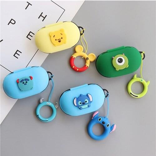 Cute Silicon Cover for Samsung Galaxy Buds / Buds+ Plus Case Bluetooth Earphone Wireless Headphone Charging Box with Finger Ring