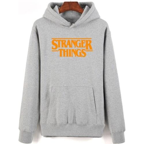 Hot US TV series Stranger things Hoodies Sweatshirt Men/Women Autumn Winter Fashion Casual Gray Streetwear Stranger thing Hoodie