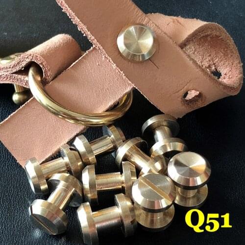 10x4mm 10x6mm 10x8mm solid brass leather craft screws studs rivet 30sets/lot