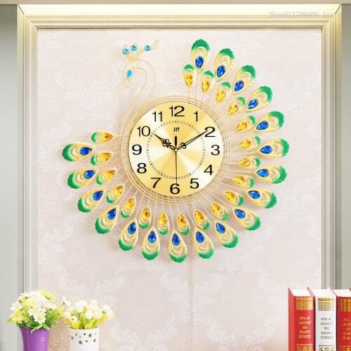 Peacock wall clock living room clock European creative modern decorative clock silent wall WATCH QUARTZ WATCH
