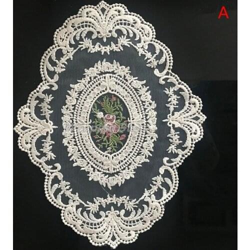 1Pc Dining Table Embroidery Placemat European Style Lace Fabric Plate Mat