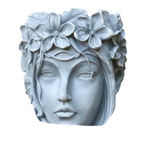 10Cm 3D Clay Craft Vase Making Concrete Silicone Pot Molds Human Head Girl Planter Ashtray Holder Tray Mould