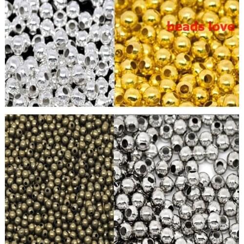 1000Pcs/lot )3mm Dia Pick 4 Colors Jewelry Findings Smooth Ball Spacer Beads (w02938)Free Shipping