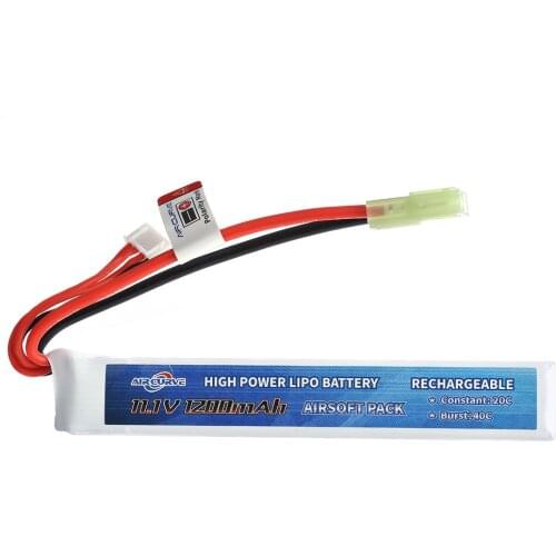 Aircurve Airsoft Lipo Battery 11.1v 1200mah fit for Airsoft Air BB Guns Pistol Rifle Metal RC Car RC model Boat AEG Guns Mosfet