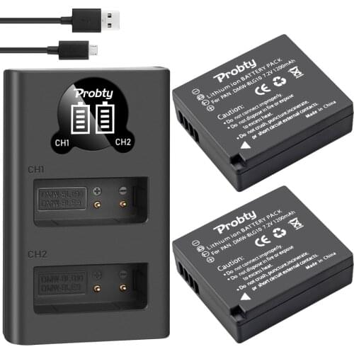 2pcs 1200mAh DMW-BLG10 DMW BLG10 DMW-BLE9 BPDC15 Battery + LED Dual USB Charger for Panasonic LUMIX GF5 GF6 GX7 LX100 GX80 GX85