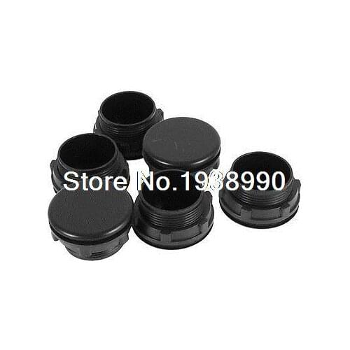 6 Pcs Black Plastic Mount Hole Panel Plug Cover for Pushbutton Switch 30mm