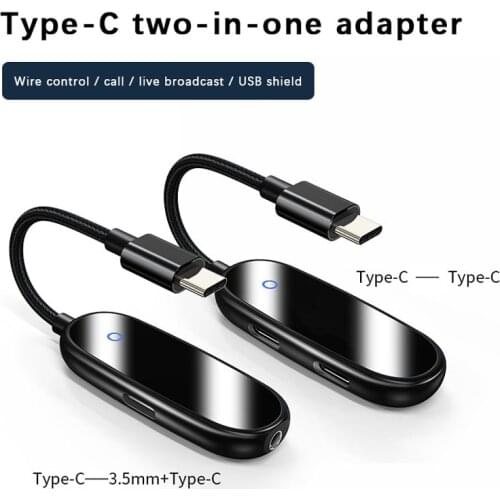 Type-c Two-in-one Mobile Phone Adapter Headphone ChargingType-C To Two TypeC Type-c + 3.5mm Adapter For Huawei Samsung Xiaomi