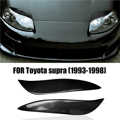 Car Headlight Eyelids Headlamp Eyebrows Carbon Fibers Lamp Eyebrow Decoration Stickers For Toyota Supra 1993 1994 1995 ~ 1998