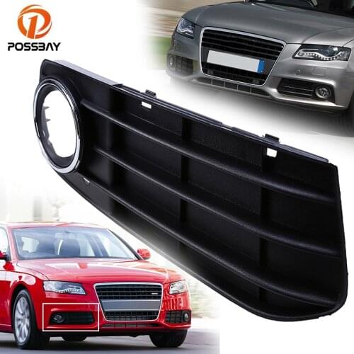 POSSBAY Car Styling ABS Front Grill Grilles For Audi A4 B8 2007 2008 2009-2011 Pre-facelift Right Racing Grills Fog Light Covers