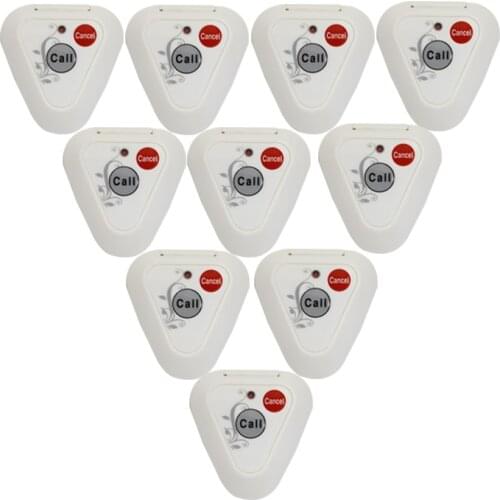 Wireless Waiter Pagers Customer Service 10 Call Button Transmitter For Guest Restaurant Factory Cafe Clinic Bar Shop