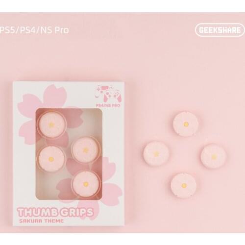 Gril Pink Sakura Thumb Stick Grip Cap Joystick Cover For Sony Playstation 5/4/3 PS5/PS4/PS3/Xbox 360/Switch Pro Thumbstick Case