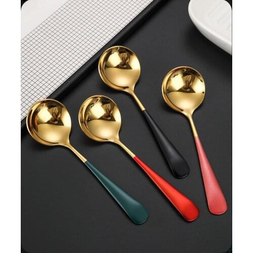 304 Stainless steel dessert spoon with round