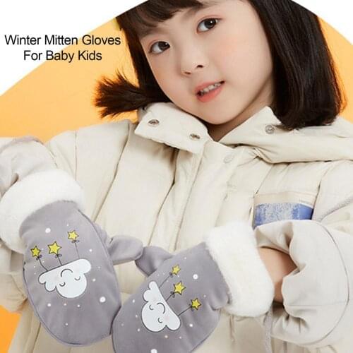 Children Winter Warm Gloves Boys Girls Waterproof Windproof Non-slip Snow Mittens Extended Wrist Skiing Sports Gloves