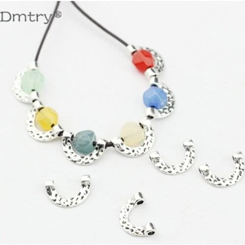 Dmtry 20pcs/lot Retro Ancient Silver Plated Metal Material Spacer Beads For Jewelry Necklace Bracelet Making DIY Findings LC0091