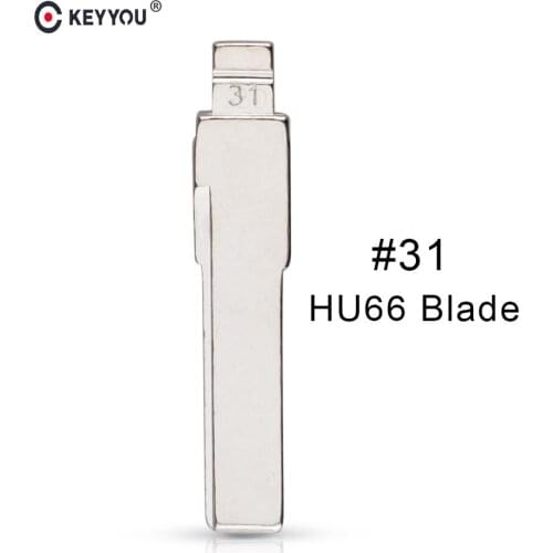 KEYYOU Remote Key Blank Uncut Blade No.31 For VW Volkswagen Jetta Golf Passat Tiguan Beetle Polo Bora Touran Ibiza Leon Octavia