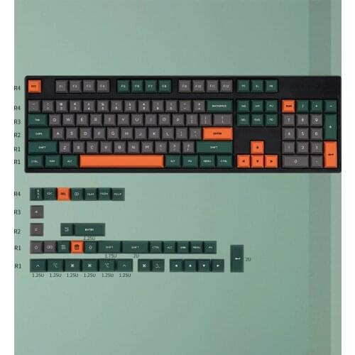 Green Orange Deep Grey Silica Gel Keycaps For Cherry Mx Gateron Kailh Box TTC Switch Mechanical Gaming Keyboard 61 64 68 96 104