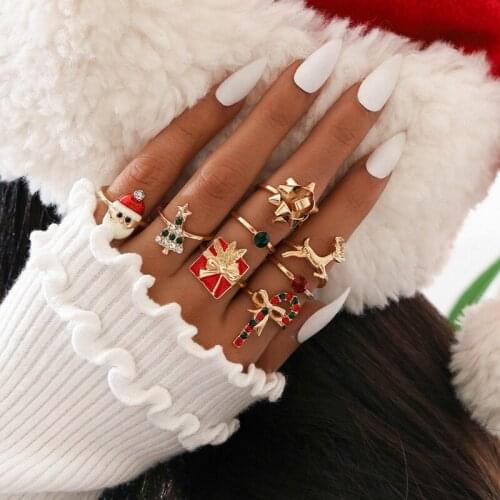Metal Christmas Tree Napkin Rings Bow Flower Wreath Mouth Ring Wedding Banquet Hotel Table Supplies Circle Decoration Gifts