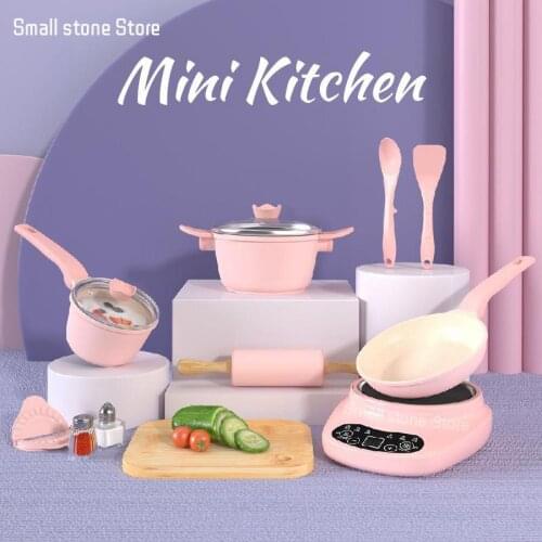 Children Mini Kitchen Play House Toy Early Education Parent-child Interaction Birthday Gift Simulation Hot Pot Real Cooking Set