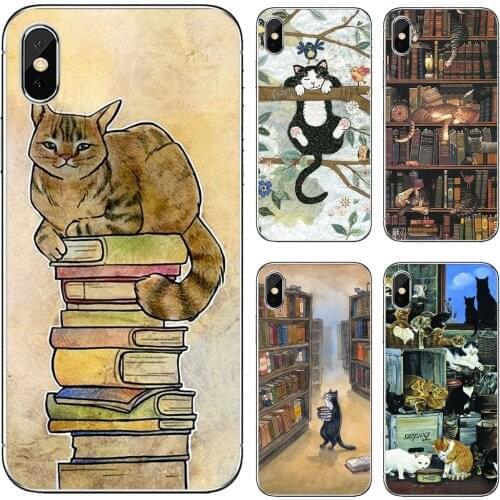 For Xiaomi Mi A1 A2 A3 5X 6X 8 9 9T 10 10T 11 Lite SE Pro Soft TPU Phone Case cats-and-the-library-tree