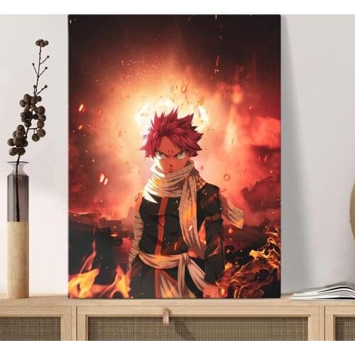 Natsu Dragneel Fairy Tail Anime Home Decor Canvas Posters Prints Decoration Art Wall Pictures Living Room Painting