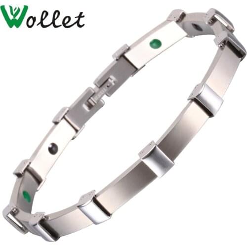Wollet Jewelry Magnetic 316L Stainless Steel Magnetic Bracelet Bangle for Women 5 in 1 Simple Design Health Care Healing Energy