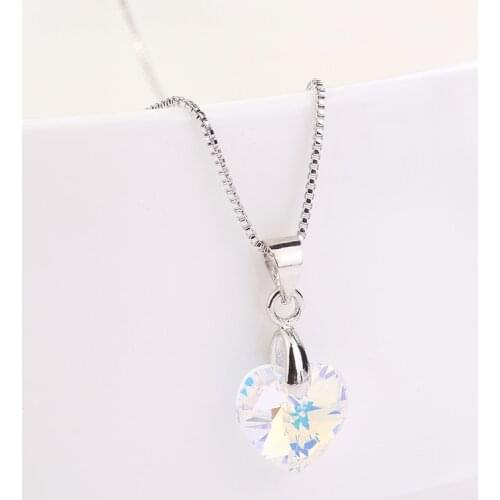 Lo Paulina 2018 Mini Xilion heart pendant necklace with Austrian crystal jewelry for mothers day gift bijoux wholesale