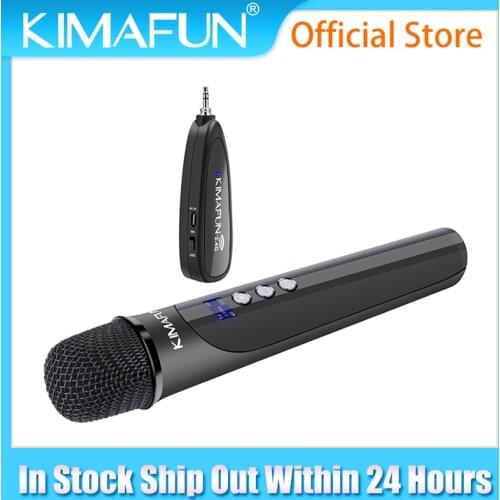 KIMAFUN Handheld Condenser Microphone Wireless Mic System for Karaoke Nights and House Parties to Have Fun Over The Mixer,PA