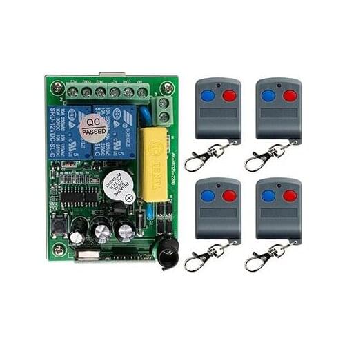 Latest AC220V 2CH 10A RF Remote Control Switch System 4X Transmitter + 1 X Receiver 2ch relay smart home z-wave