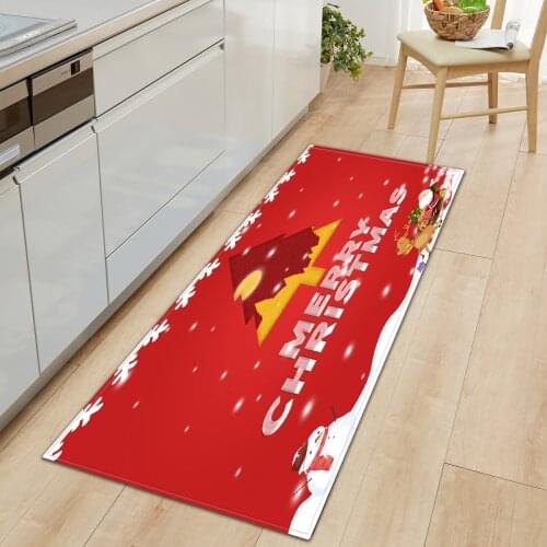 Christmas Kitchen Entrance Doormat Decoration Bedroom Carpet Home Hallway Bathroom Anti-Slip Mat Childrens Bedside Tatami Rug