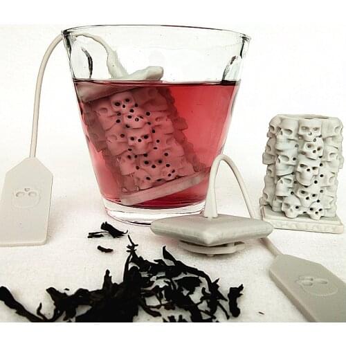 Food Grade Silicone Tea bones Skull Tower Silicone Tea Infuser Strainers Filter
