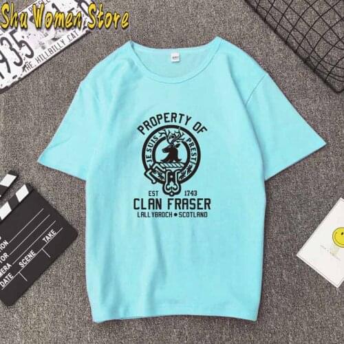 Property of Clan Foster Women T-Shirts Outlander Book Series T Shirt Jamie Fraser Sassenach Tshirts Vintage Tees Casual Top