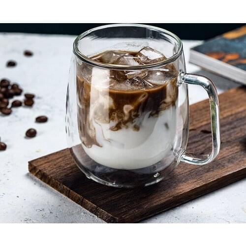 1pcs Double Wall Glass Cup Beer Coffee Heart Cups Heat Resistant Healthy Drink Mug Tea Mugs Transparent Drinkware Dropshipping