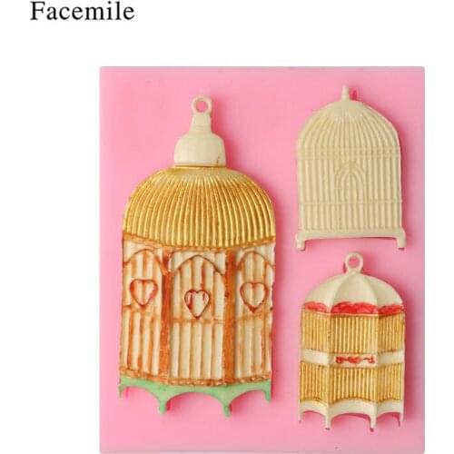 Wedding Birdcages Silicone Mold for Sugarcraft Cake Decoration Cupcake Topper Chocolate Pastry Polymer Clay Soap Making Tool