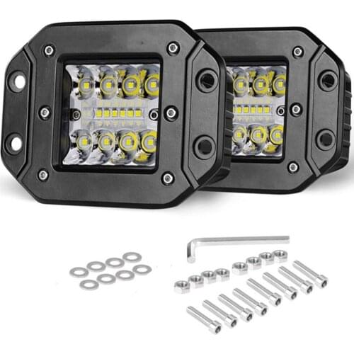 Flush Mount 42W led bar Work Light Spot Flood Light For Off Road ATV UTV UAZ 4x4 Auto Driving Fog Light Car Styling