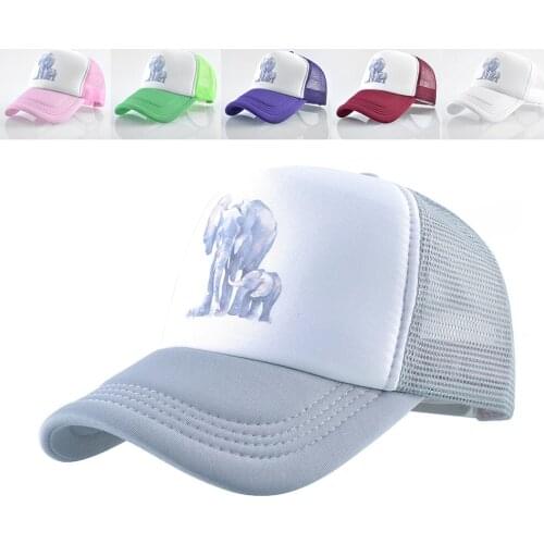 Womens Sunscreen Mesh Sun Hat Summer New Parent-Child Elephant Print Baseball Cap For Man
