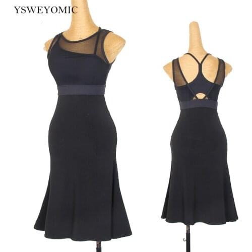 Latin Dance Dress Sexy Tight Buttocks Practice New Dance Skirt Sleeveless Trainning Dance Skirt Latin Salsa Dress L361